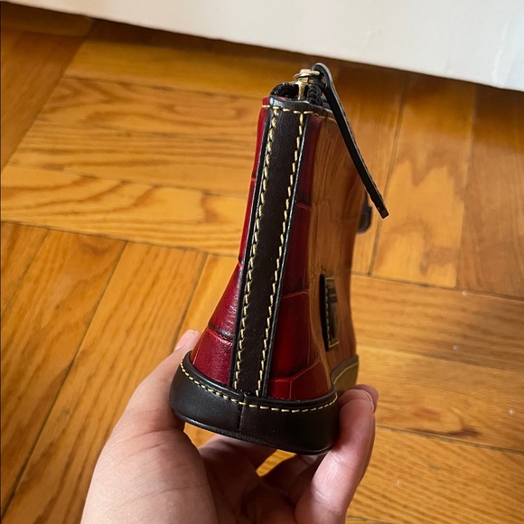 Dooney & Bourke Red and Brown Croc-Embossed Clutch - Picture 4 of 10